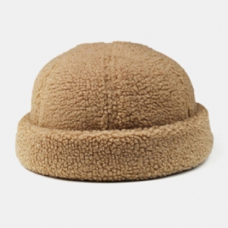 Män Shearling Enfärgad Justerbar Vild Varm Outdoor Beanie Hyresvärd Keps Döskalle