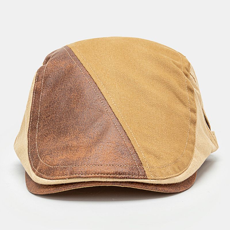 Män Splitsning Patchwork Justerbar Baskerkeps Mode Casual Andas Solcreme Flat Cap