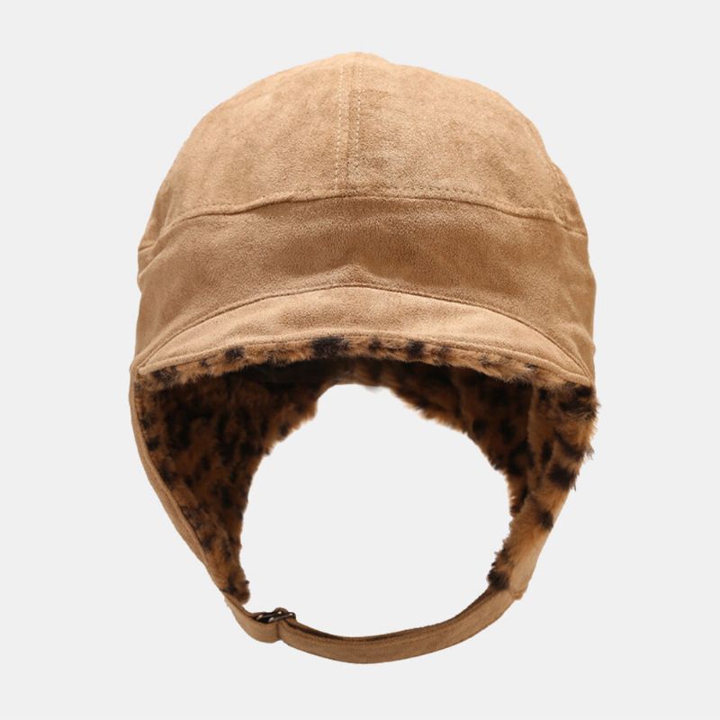 Män Trapper Hat Dubbelsidigt Hörselskydd Öronskydd Vindtät Varm Ushanka Hatt För Kvinnor