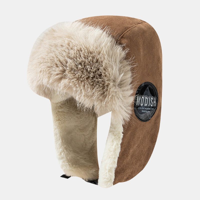 Män Trapper Hat Tjock Varmt Plysch Foder Vindtätt Hörselskydd Ushanka Hatt