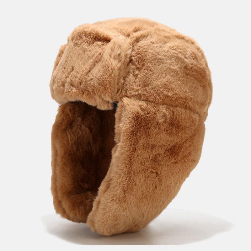 Män Trapper Hatt Faux Rabbit Fur Öronskydd Öronskydd Vinter Varmt Kall Skydd Ushanka Hatt För Dam