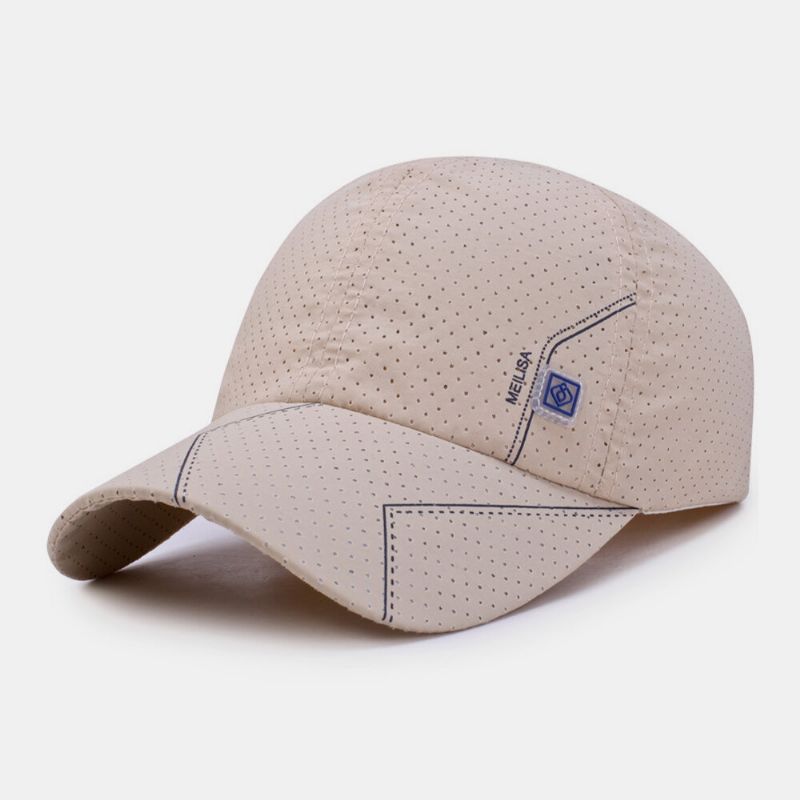 Män Twill Bokstavsmönster Snabbtorkande Sommar Utomhus Sport Solskydd Mesh Baseballhatt Som Andas Trucker Hatt