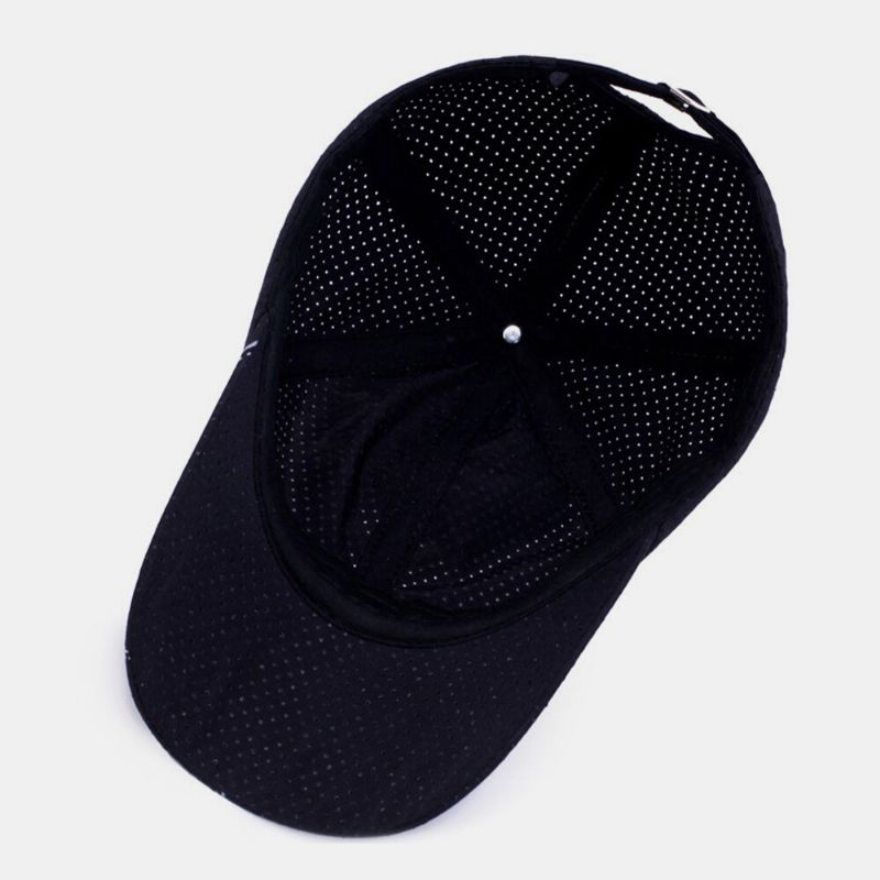 Män Twill Bokstavsmönster Snabbtorkande Sommar Utomhus Sport Solskydd Mesh Baseballhatt Som Andas Trucker Hatt