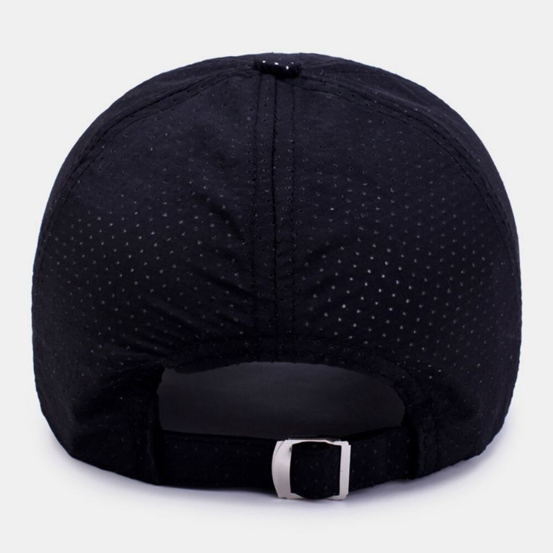 Män Twill Bokstavsmönster Snabbtorkande Sommar Utomhus Sport Solskydd Mesh Baseballhatt Som Andas Trucker Hatt