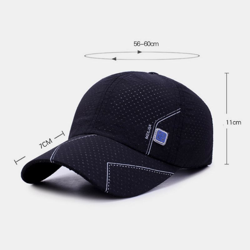 Män Twill Bokstavsmönster Snabbtorkande Sommar Utomhus Sport Solskydd Mesh Baseballhatt Som Andas Trucker Hatt