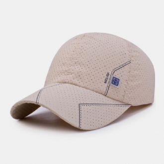 Män Twill Bokstavsmönster Snabbtorkande Sommar Utomhus Sport Solskydd Mesh Baseballhatt Som Andas Trucker Hatt