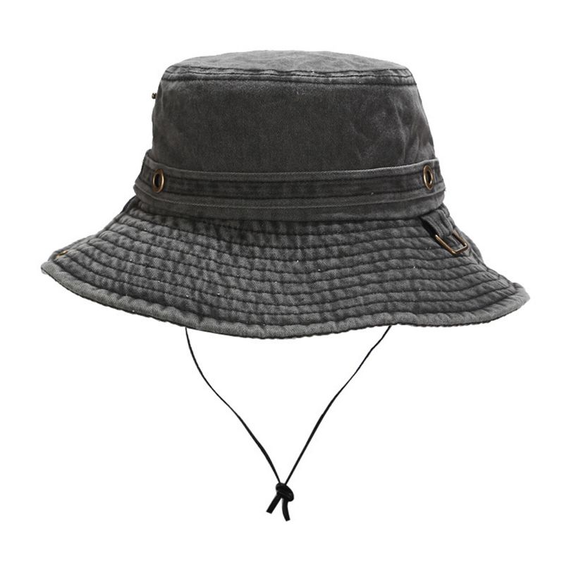 Män Utomhus Casual Bomullstvättad Gammal Bucket Hat Rese Fiskare Hatt Solhatt