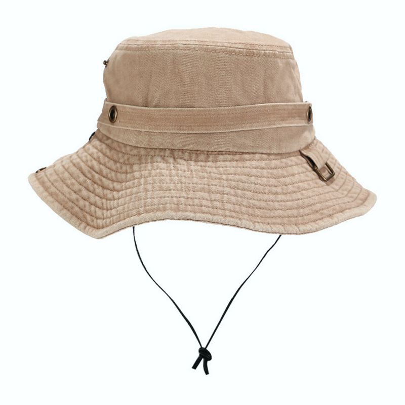 Män Utomhus Casual Bomullstvättad Gammal Bucket Hat Rese Fiskare Hatt Solhatt