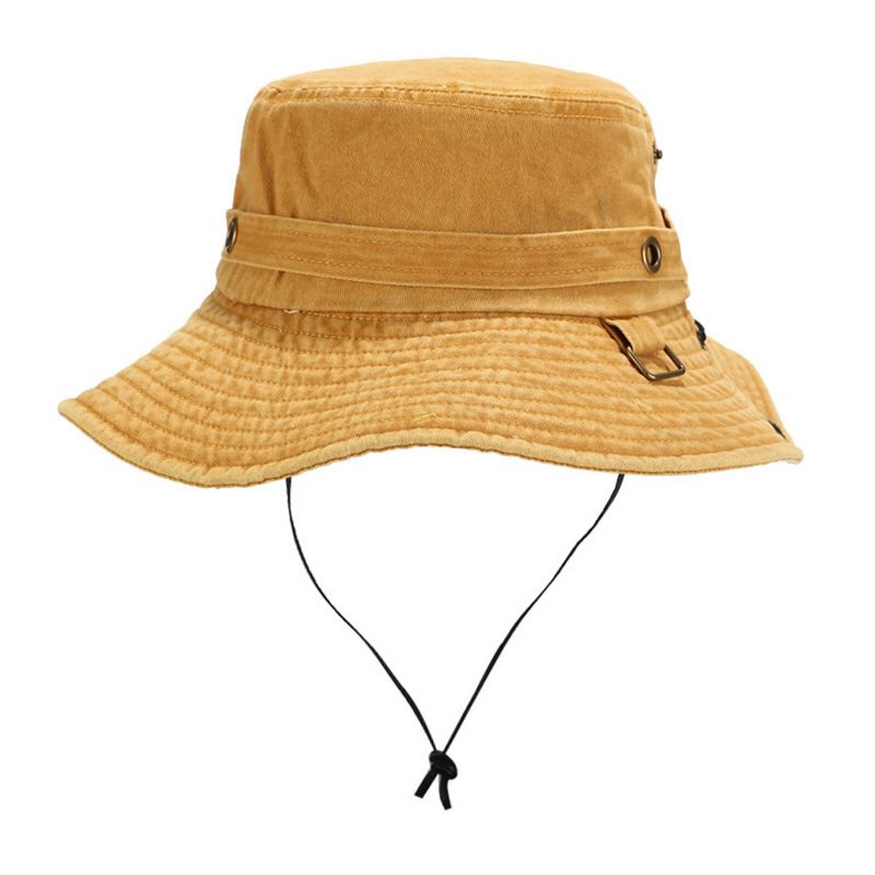 Män Utomhus Casual Bomullstvättad Gammal Bucket Hat Rese Fiskare Hatt Solhatt