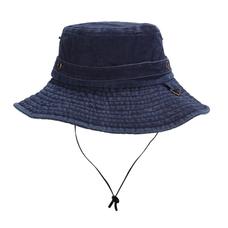 Män Utomhus Casual Bomullstvättad Gammal Bucket Hat Rese Fiskare Hatt Solhatt