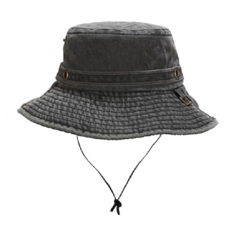 Män Utomhus Casual Bomullstvättad Gammal Bucket Hat Rese Fiskare Hatt Solhatt