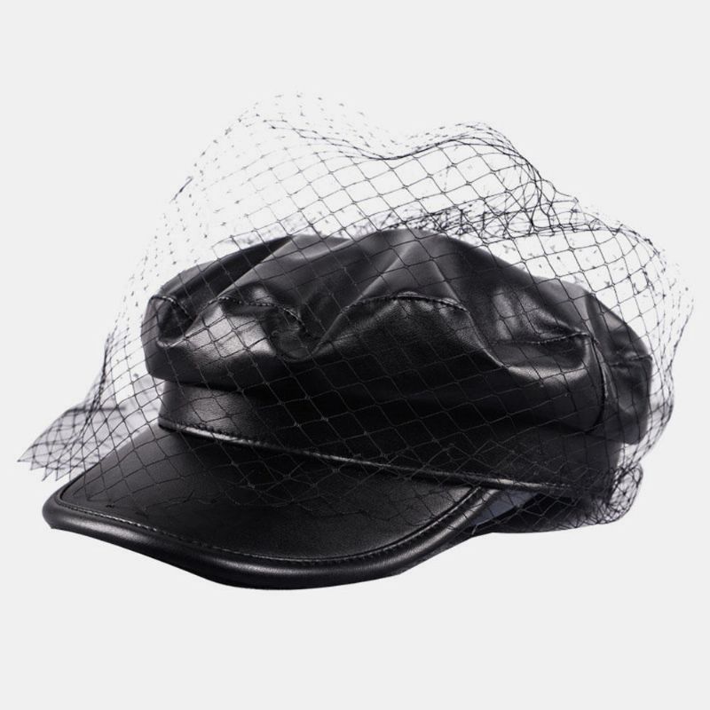 Mesh Konstläder Basker Litterär Wild Octagonal Hat Militär Armé Keps Platta Hattar