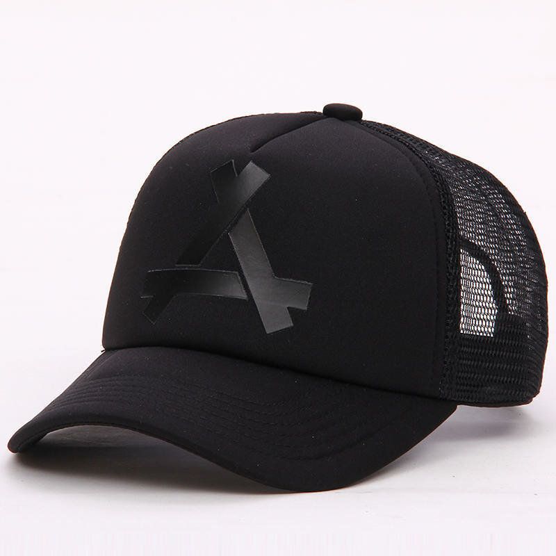 New Fashion Letter A Baseballkeps Unisex Nätyta Andas Hiphop-hattar Sommarsolkräm Solhatt