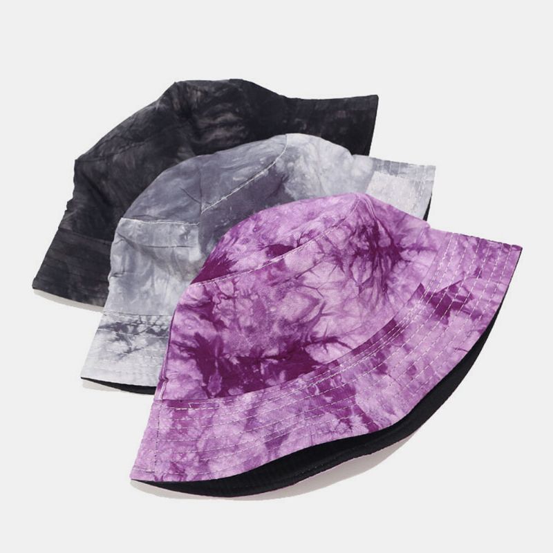 Tie-dye Bläck Målningsmönster Fisherman Hat Dubbelsidig Bassänghatt Solhatt Bucket Hat