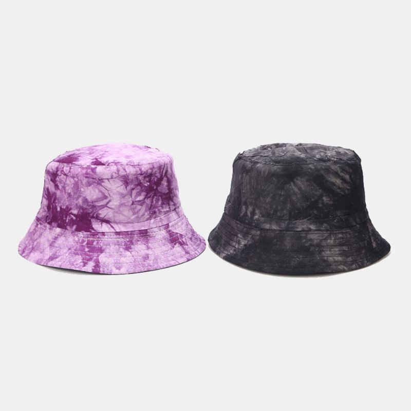 Tie-dye Bläck Målningsmönster Fisherman Hat Dubbelsidig Bassänghatt Solhatt Bucket Hat