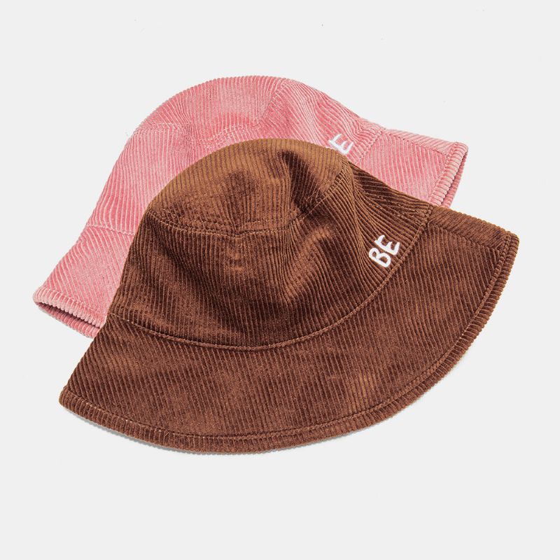 Unisex All-match Brev Broderat Mönster Manchester Bucket Hat Vinter Varm Solskyddshatt