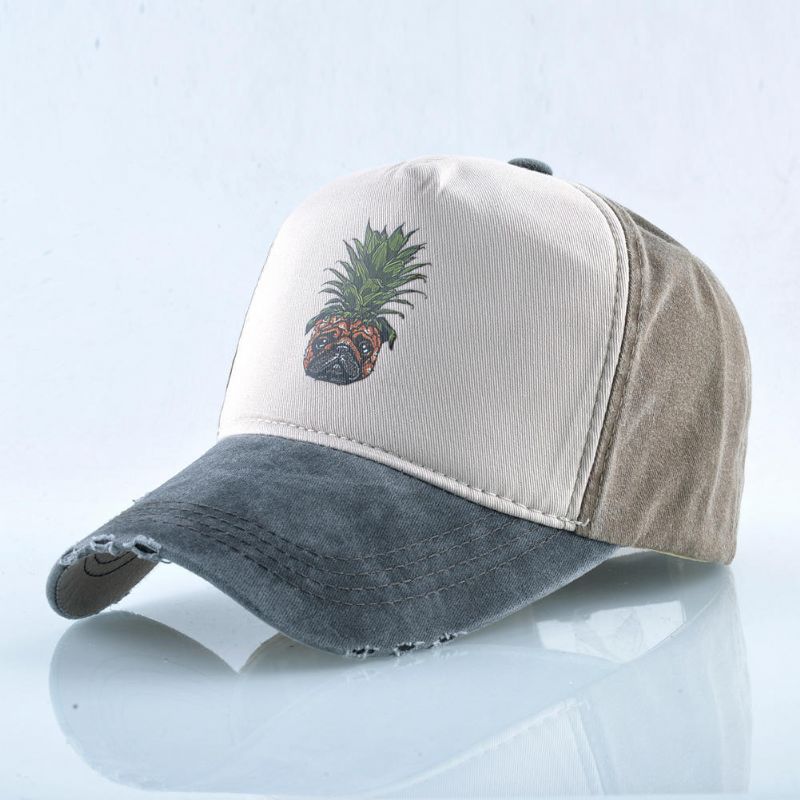 Unisex Ananas Baseball Keps Tvättad Keps Dubbad Hip Hop Keps