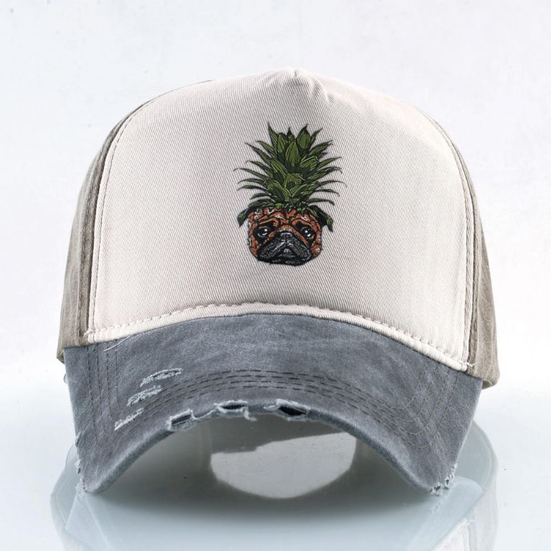 Unisex Ananas Baseball Keps Tvättad Keps Dubbad Hip Hop Keps