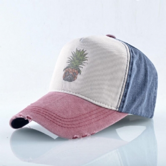 Unisex Ananas Baseball Keps Tvättad Keps Dubbad Hip Hop Keps