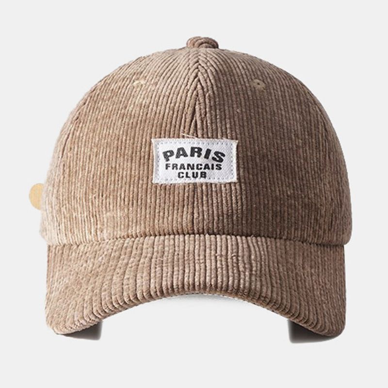 Unisex Basebollkeps Enfärgad Letter Patch Dome All-match Warm Driving Hat