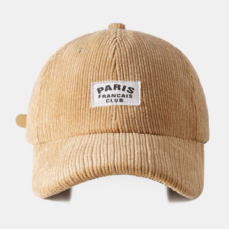 Unisex Basebollkeps Enfärgad Letter Patch Dome All-match Warm Driving Hat