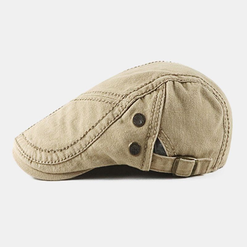 Unisex Bomull Andas Näthål Tjock Sutur Baskermössa Utomhus Casual Solskydd Flat Keps Driver Hatt