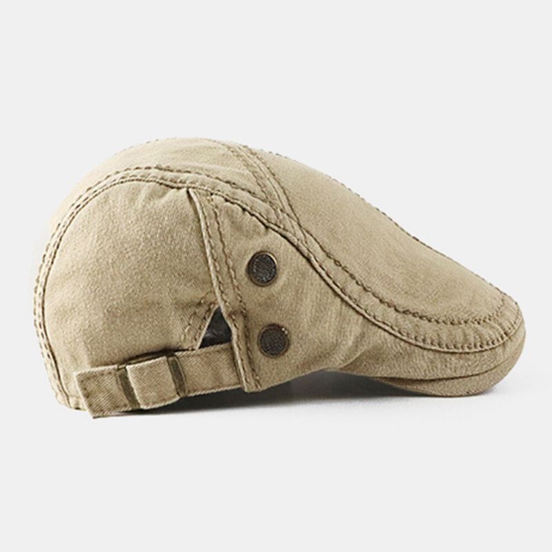 Unisex Bomull Andas Näthål Tjock Sutur Baskermössa Utomhus Casual Solskydd Flat Keps Driver Hatt