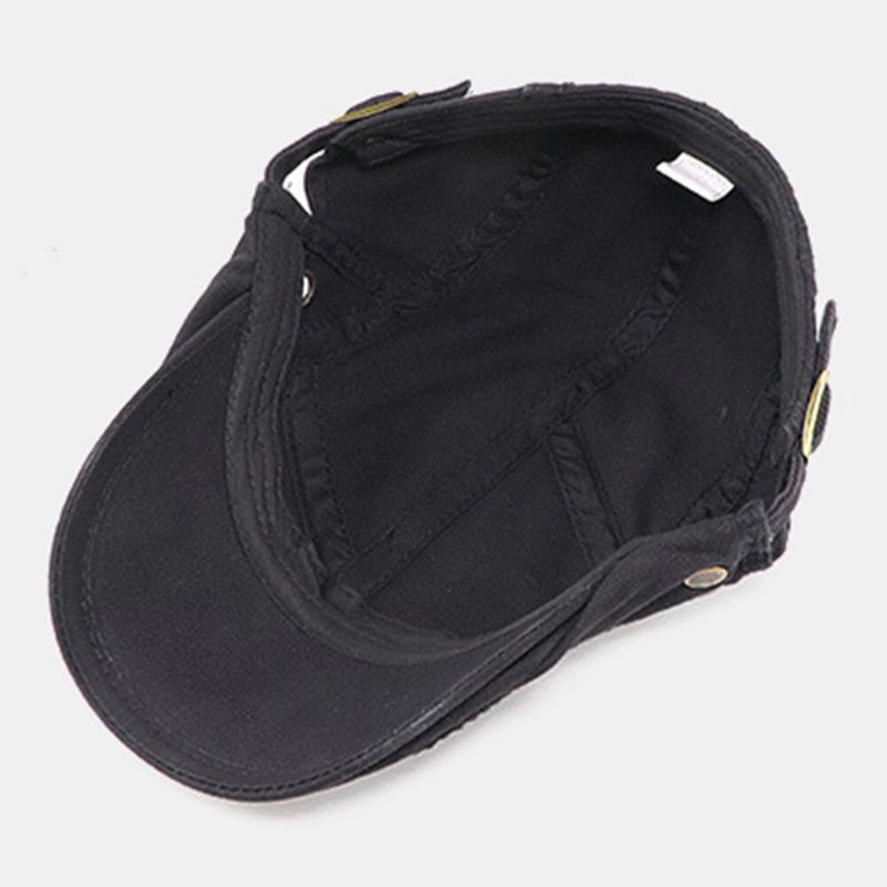 Unisex Bomull Andas Näthål Tjock Sutur Baskermössa Utomhus Casual Solskydd Flat Keps Driver Hatt