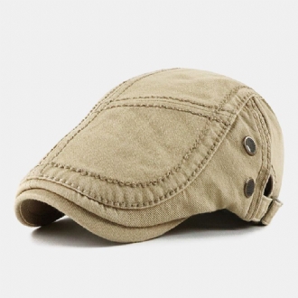 Unisex Bomull Andas Näthål Tjock Sutur Baskermössa Utomhus Casual Solskydd Flat Keps Driver Hatt