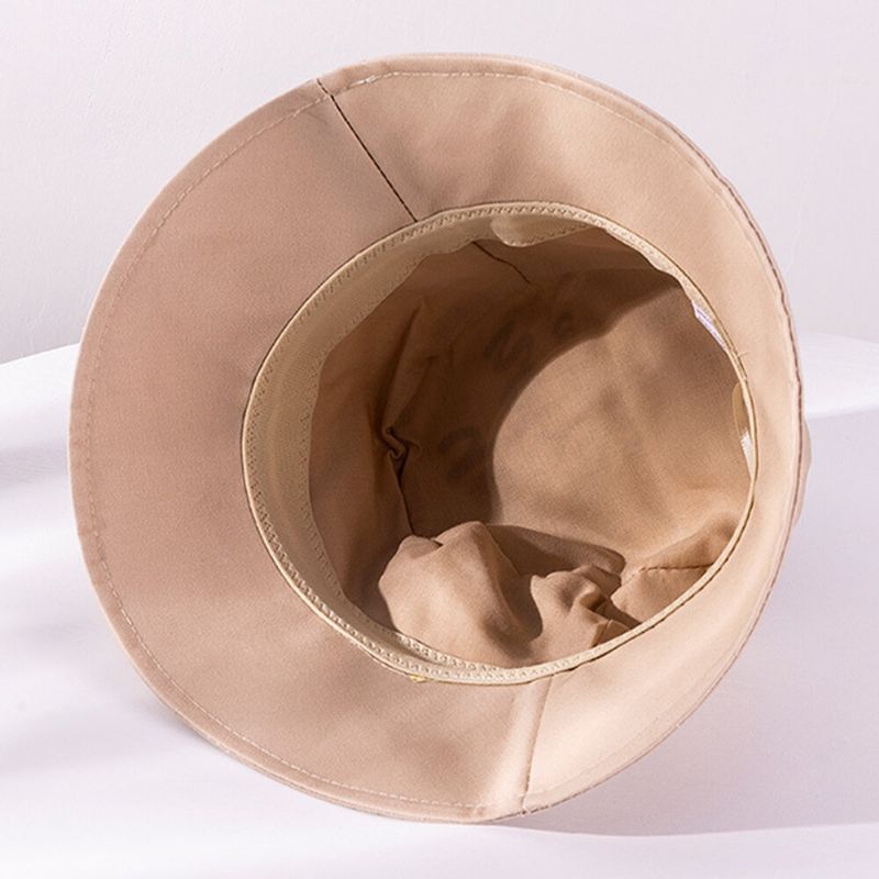 Unisex Bomull Brevmönster Tryck Twill Fashion Bucket Hat