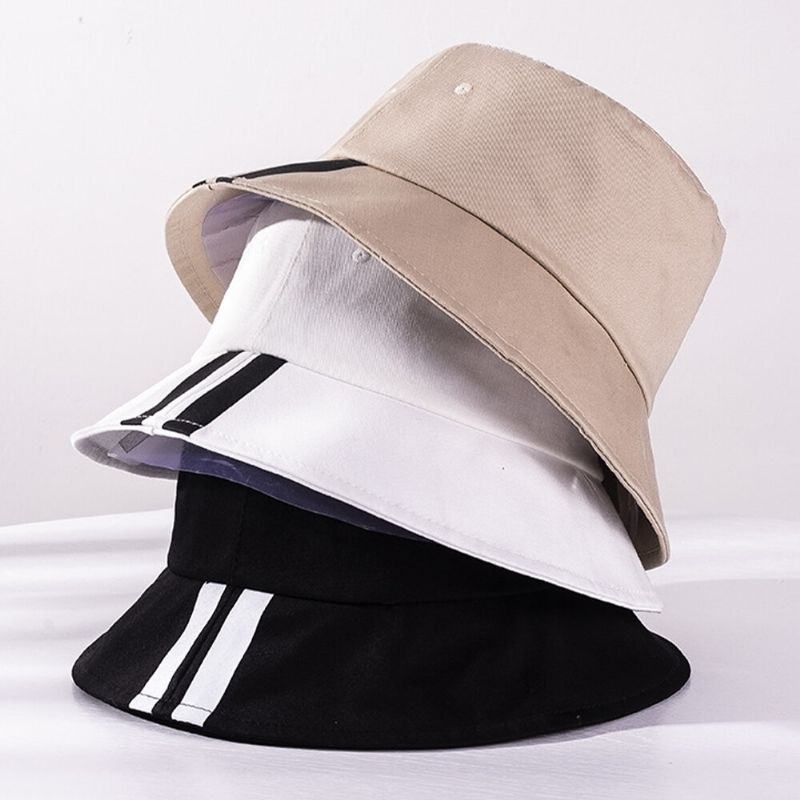 Unisex Bomull Brevmönster Tryck Twill Fashion Bucket Hat