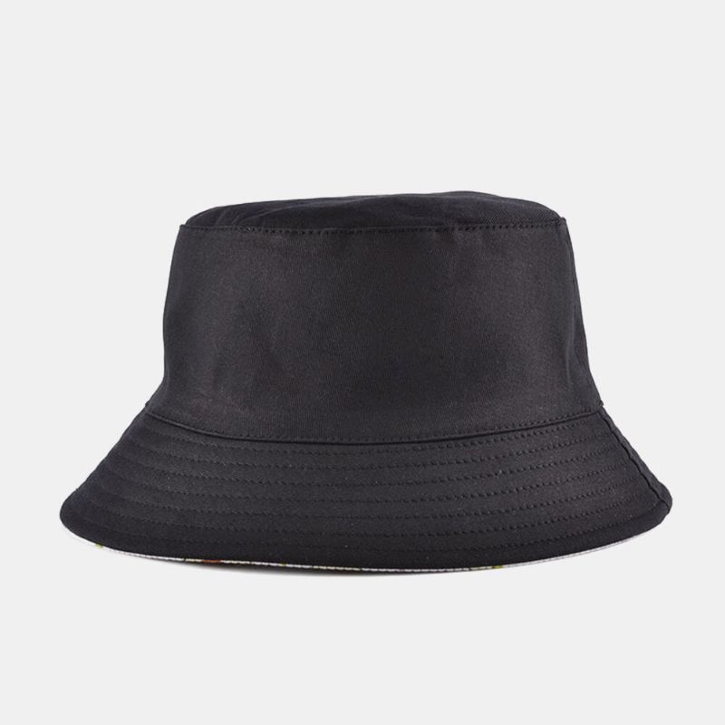 Unisex Bomull Dubbelsidigt Randmönster Segelbåt Ankare Roder Utskrift Utomhus Wild Sunshade Bucket Hat