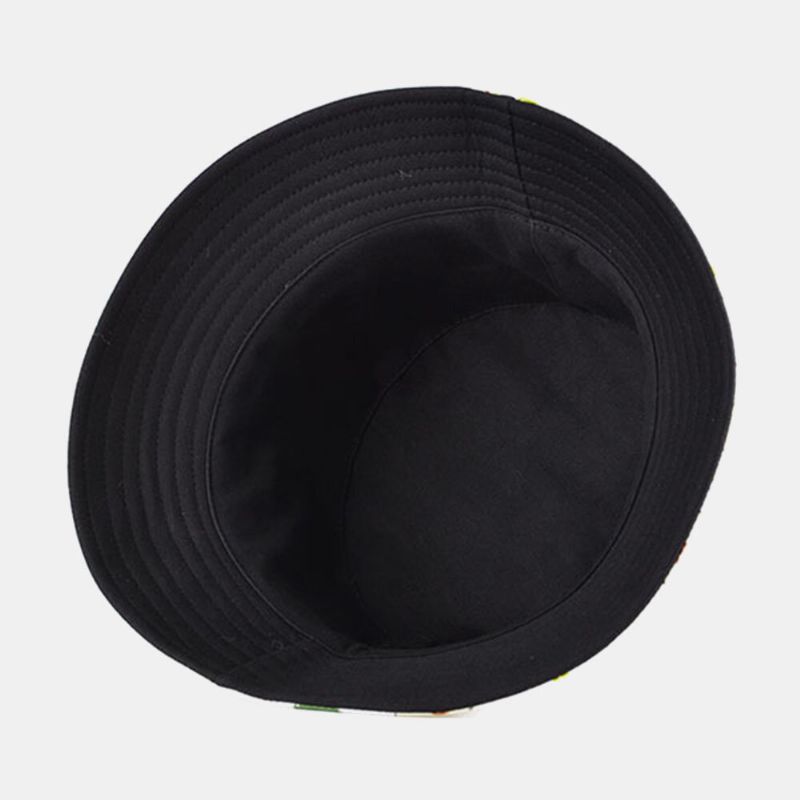 Unisex Bomull Dubbelsidigt Randmönster Segelbåt Ankare Roder Utskrift Utomhus Wild Sunshade Bucket Hat