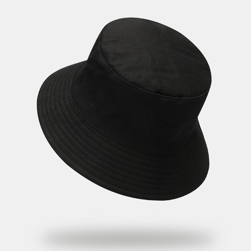 Unisex Bomull Dubbelsidigt Randmönster Segelbåt Ankare Roder Utskrift Utomhus Wild Sunshade Bucket Hat