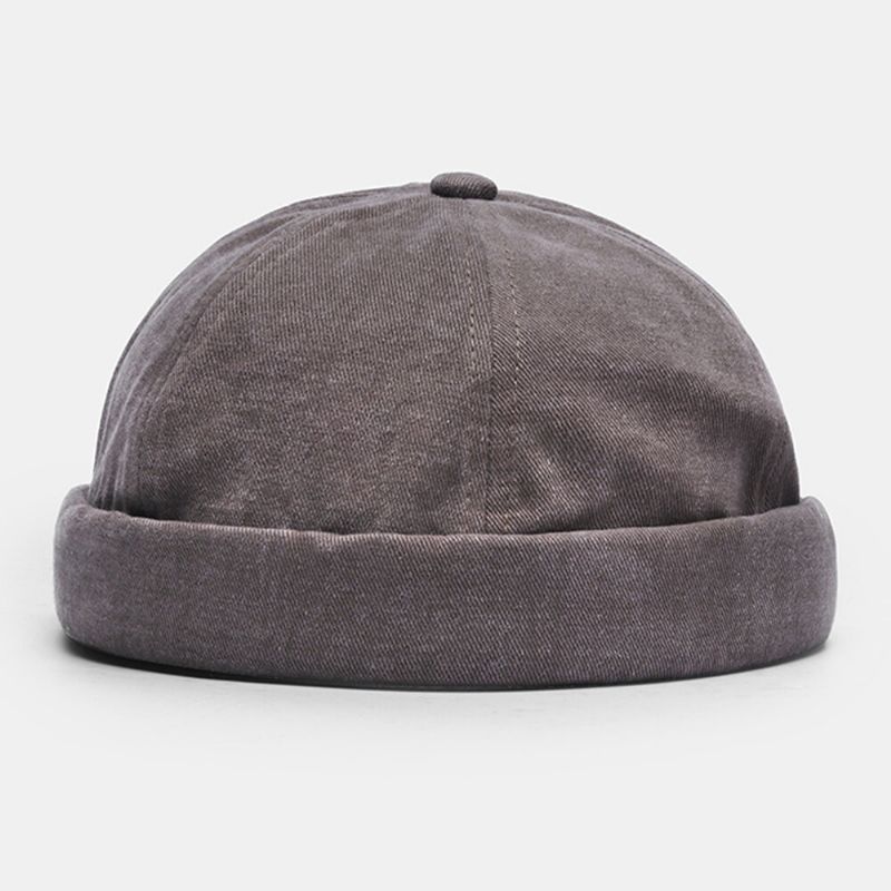 Unisex Bomull Enfärgad Mode Hip-hop Stil Personlighet Rep Justering Hyresvärd Keps Brädelös Beanie Döskalle Keps