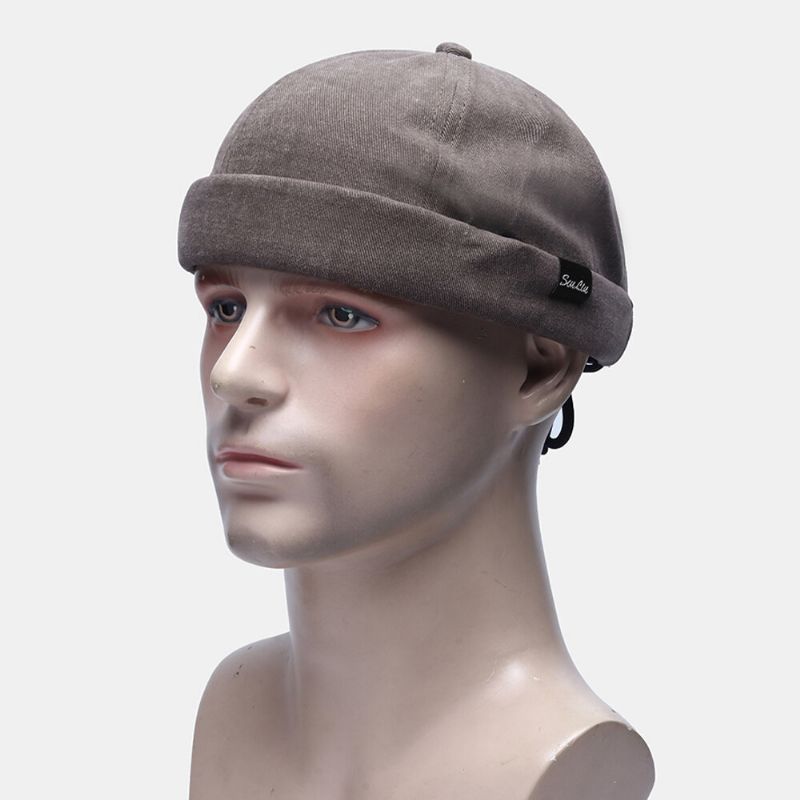 Unisex Bomull Enfärgad Mode Hip-hop Stil Personlighet Rep Justering Hyresvärd Keps Brädelös Beanie Döskalle Keps