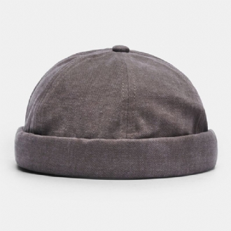 Unisex Bomull Enfärgad Mode Hip-hop Stil Personlighet Rep Justering Hyresvärd Keps Brädelös Beanie Döskalle Keps