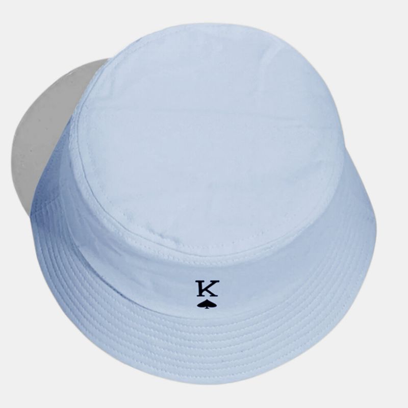 Unisex Bomull Enfärgad Poker Kärleksbrev Spader Ett Mönster Casual All-match Bucket Hat