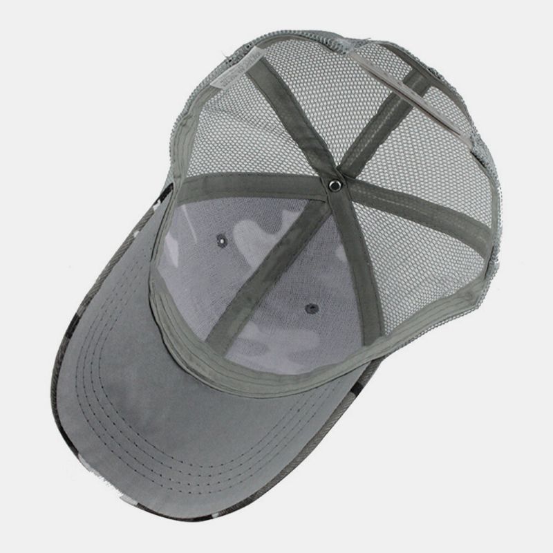 Unisex Bomull Kamouflage Mesh Andas Utomhus Solskydd Baseballhatt Trucker Hatt