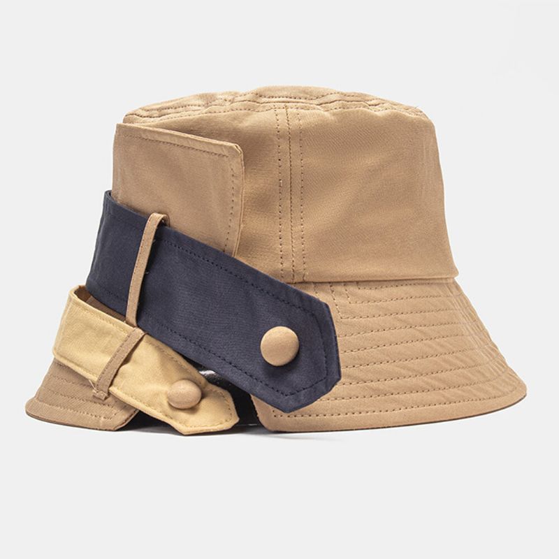 Unisex Bomull Kontrastfärg Bandage Dovetail Unik Fashion Bucket Hat