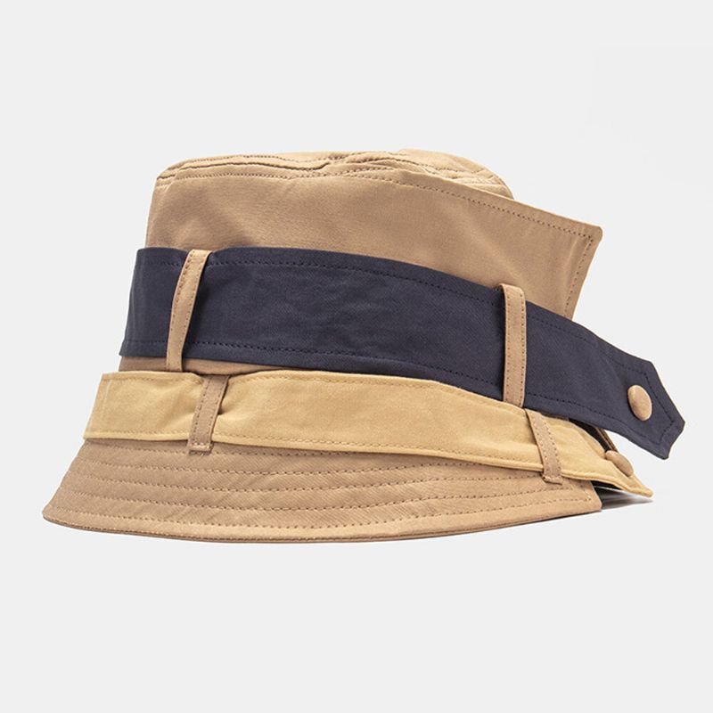 Unisex Bomull Kontrastfärg Bandage Dovetail Unik Fashion Bucket Hat