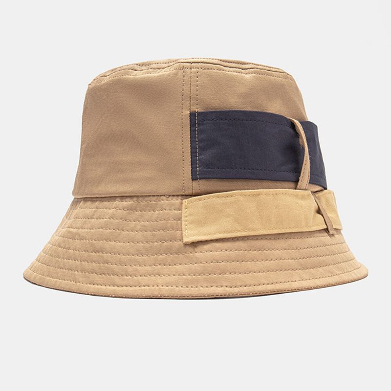 Unisex Bomull Kontrastfärg Bandage Dovetail Unik Fashion Bucket Hat