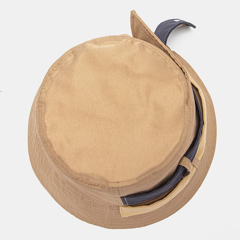 Unisex Bomull Kontrastfärg Bandage Dovetail Unik Fashion Bucket Hat