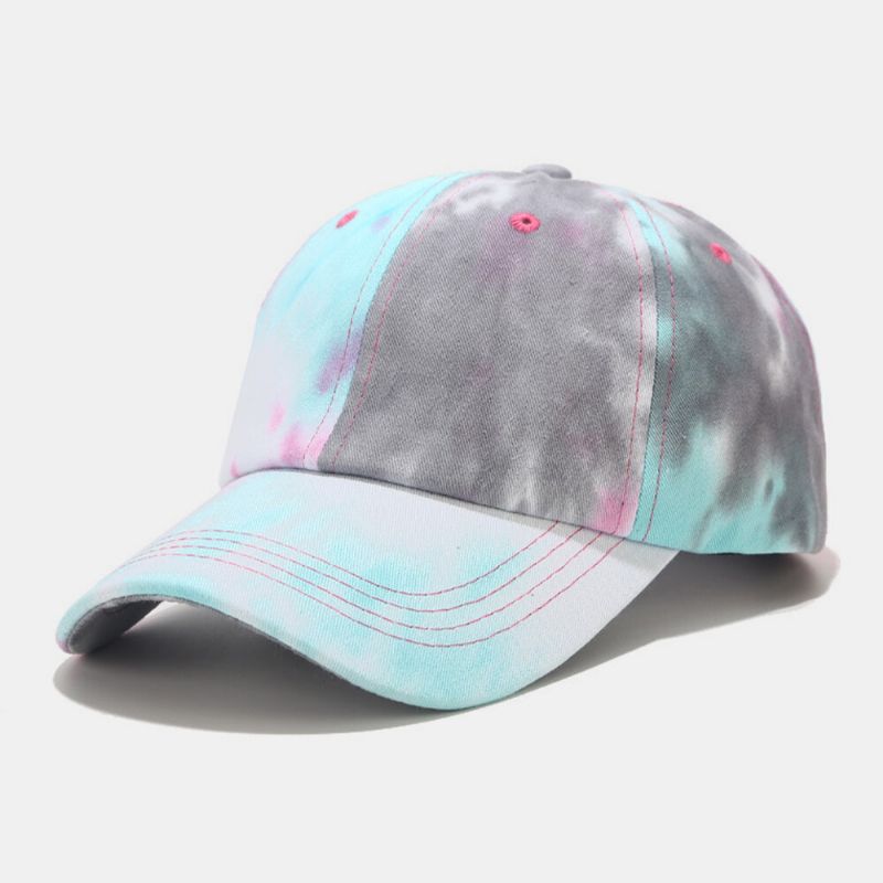 Unisex Bomull Tie-dye Graffiti Kontrastfärg Mode Solskydd Baseballhatt