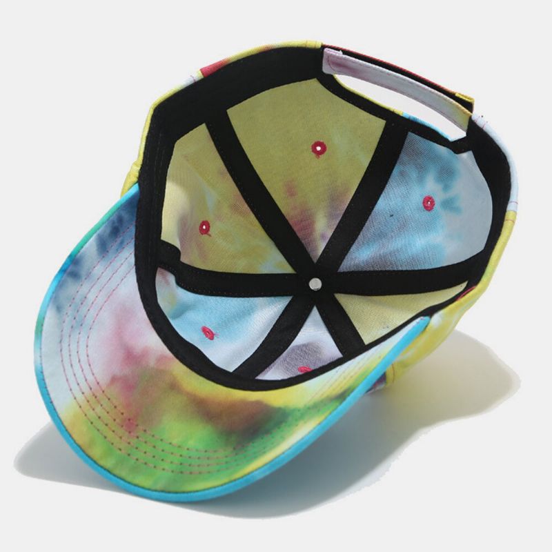 Unisex Bomull Tie-dye Graffiti Kontrastfärg Mode Solskydd Baseballhatt