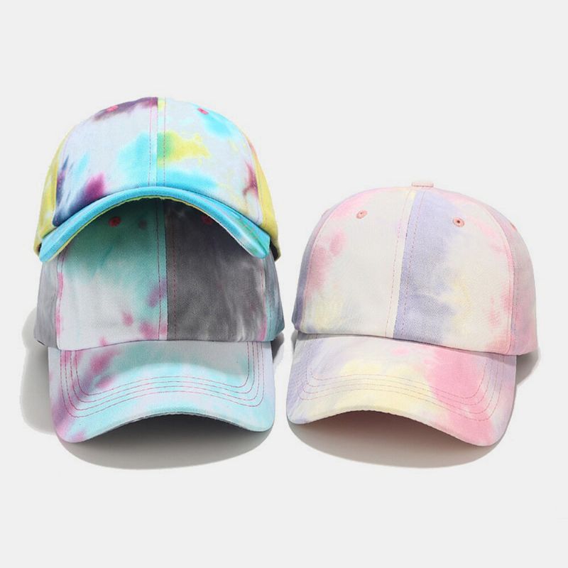 Unisex Bomull Tie-dye Graffiti Kontrastfärg Mode Solskydd Baseballhatt