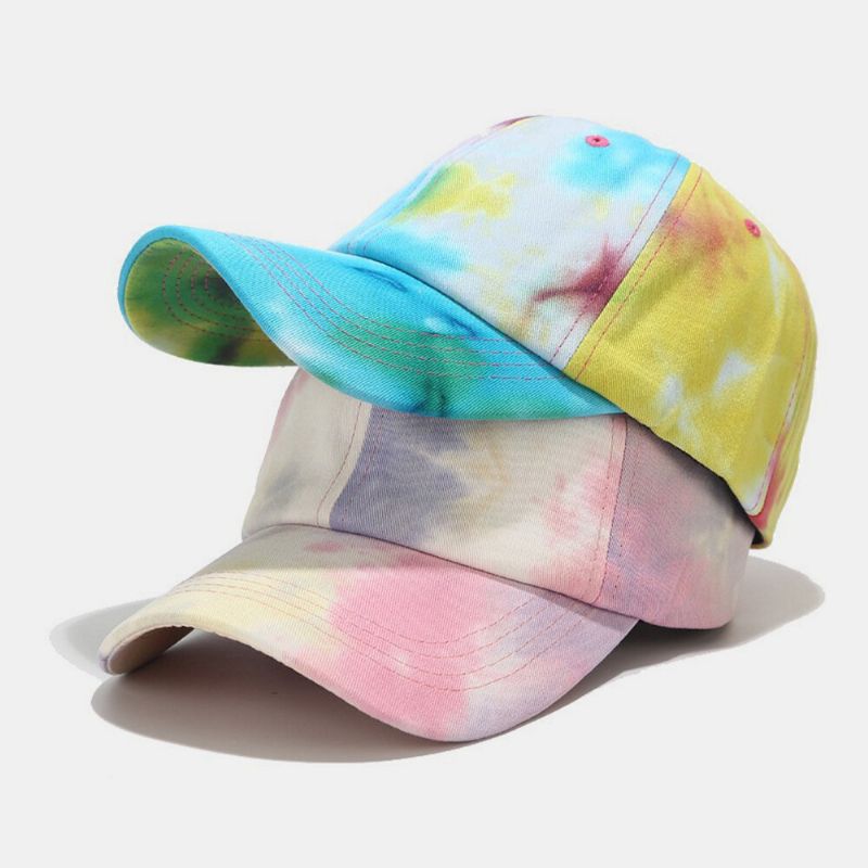 Unisex Bomull Tie-dye Graffiti Kontrastfärg Mode Solskydd Baseballhatt