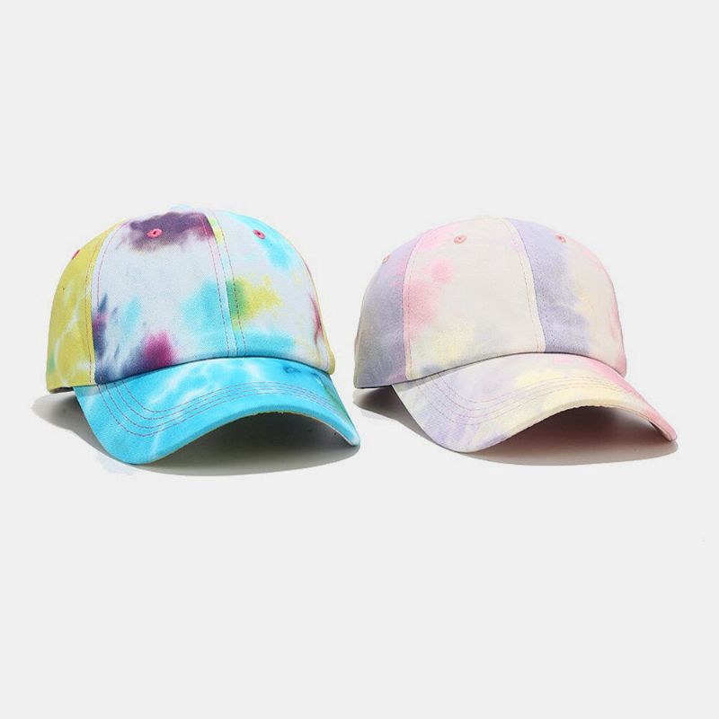 Unisex Bomull Tie-dye Graffiti Kontrastfärg Mode Solskydd Baseballhatt