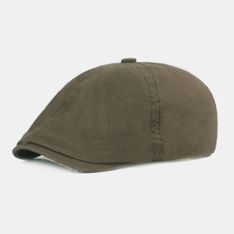 Unisex Bomullsbaskermössa Enfärgad Retro Justerbar Solskydd Newsboy Hatt Målarhatt Åttakantig Hatt