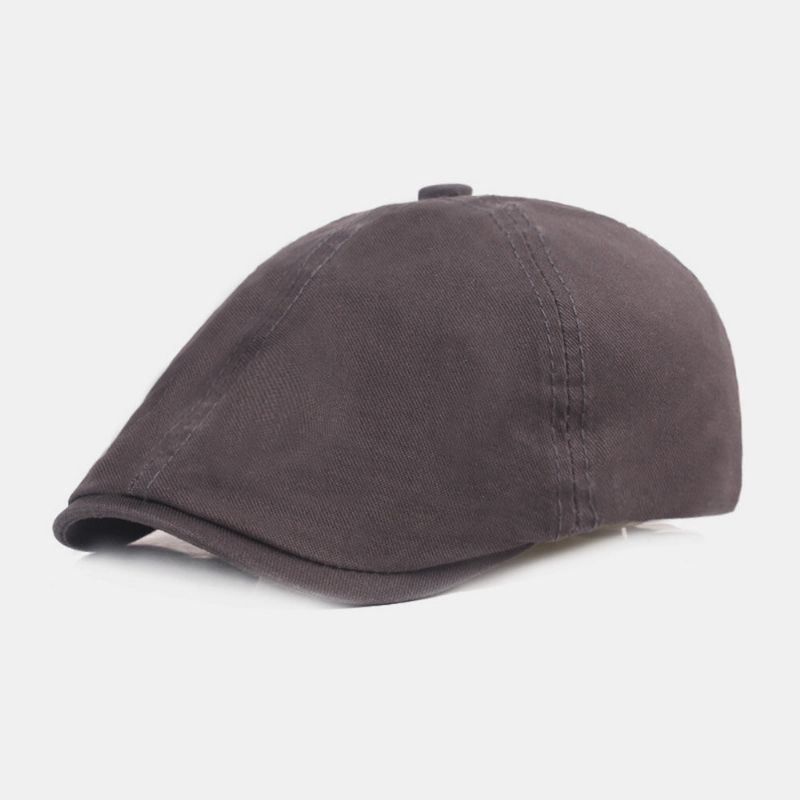 Unisex Bomullsbaskermössa Enfärgad Retro Justerbar Solskydd Newsboy Hatt Målarhatt Åttakantig Hatt